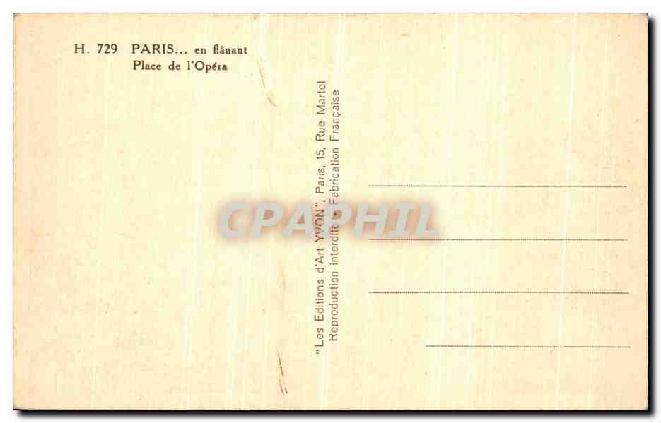 CPA Paris en Flanant Place de l Opera  — Rückseite