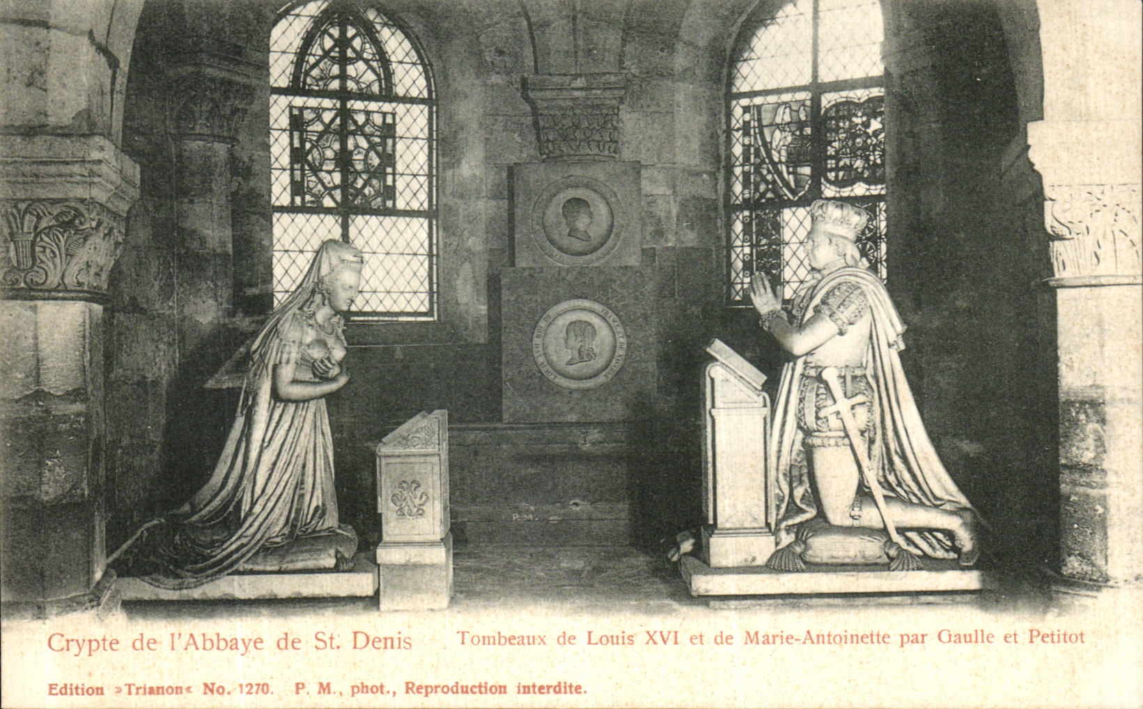 Crypte de l'Abbaye de St. Denis — Tombeaux de Louis XVI et de Marie-Antoinette — Edition Trianon, No. 1270