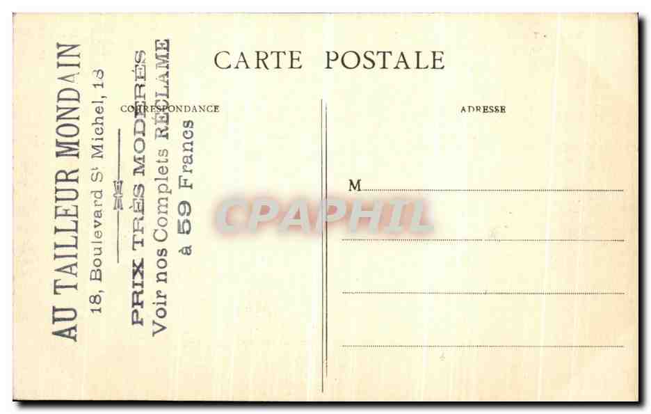 La Crue de la Seine (Janvier-Février 1910) — La gare Saint-Lazare et la Place de Rome — J. H. n° 202 — Rückseite
