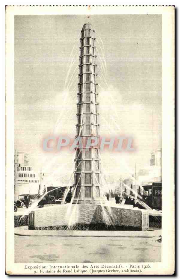 CPA Exposition Internationale des Arts Decoratifs Paris 1925 Fontaine de Rene Lalique 