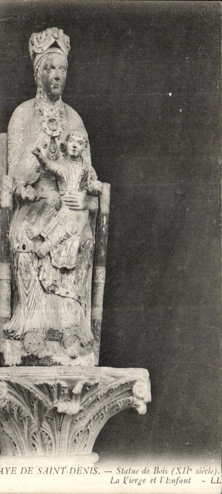 Statue de bois de la Vierge et l'Enfant — Saint-Denis — LL