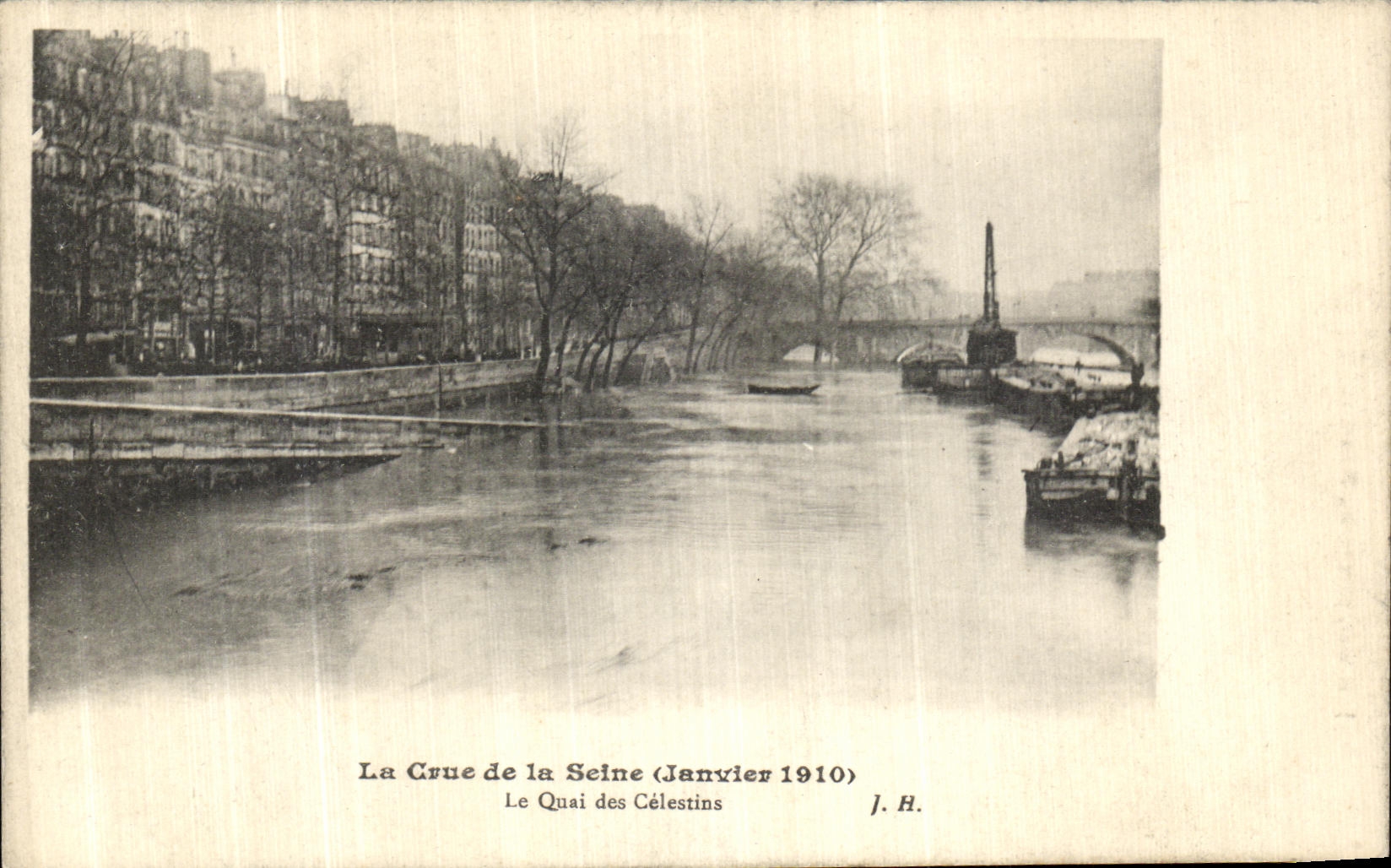 CPA La Crue de la Seine Le Quai des Celestins
