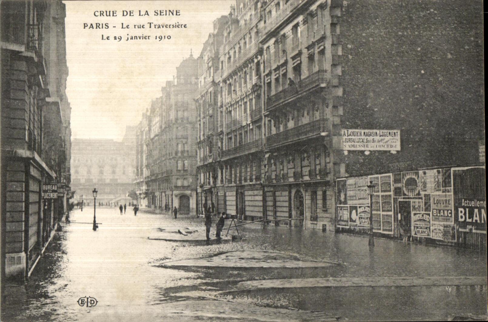 CPA Crue de la Seine Paris Le Rue Traversiere