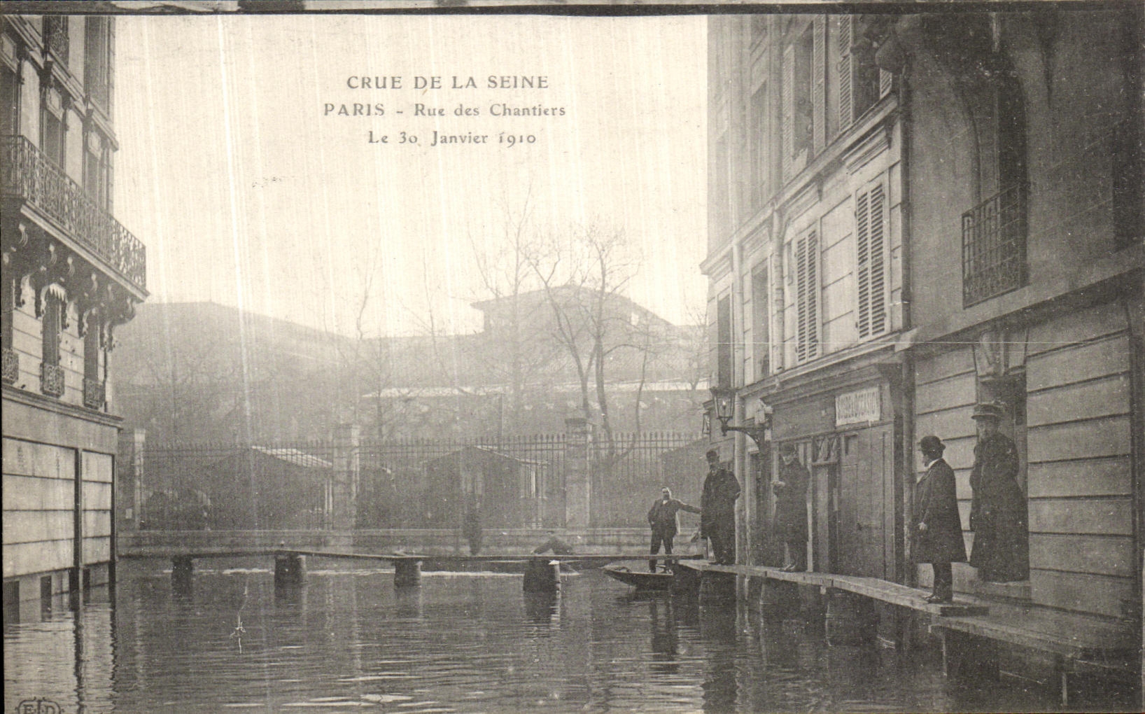 CPA Crue de la Seine Paris Rue des Chantiers