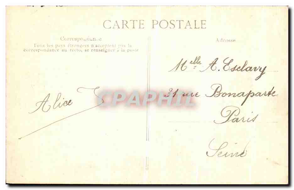 Paris - Rue Bonaparte — Crue de la Seine — 30 Janvier 1910 — Éditeur E.D. — Rückseite