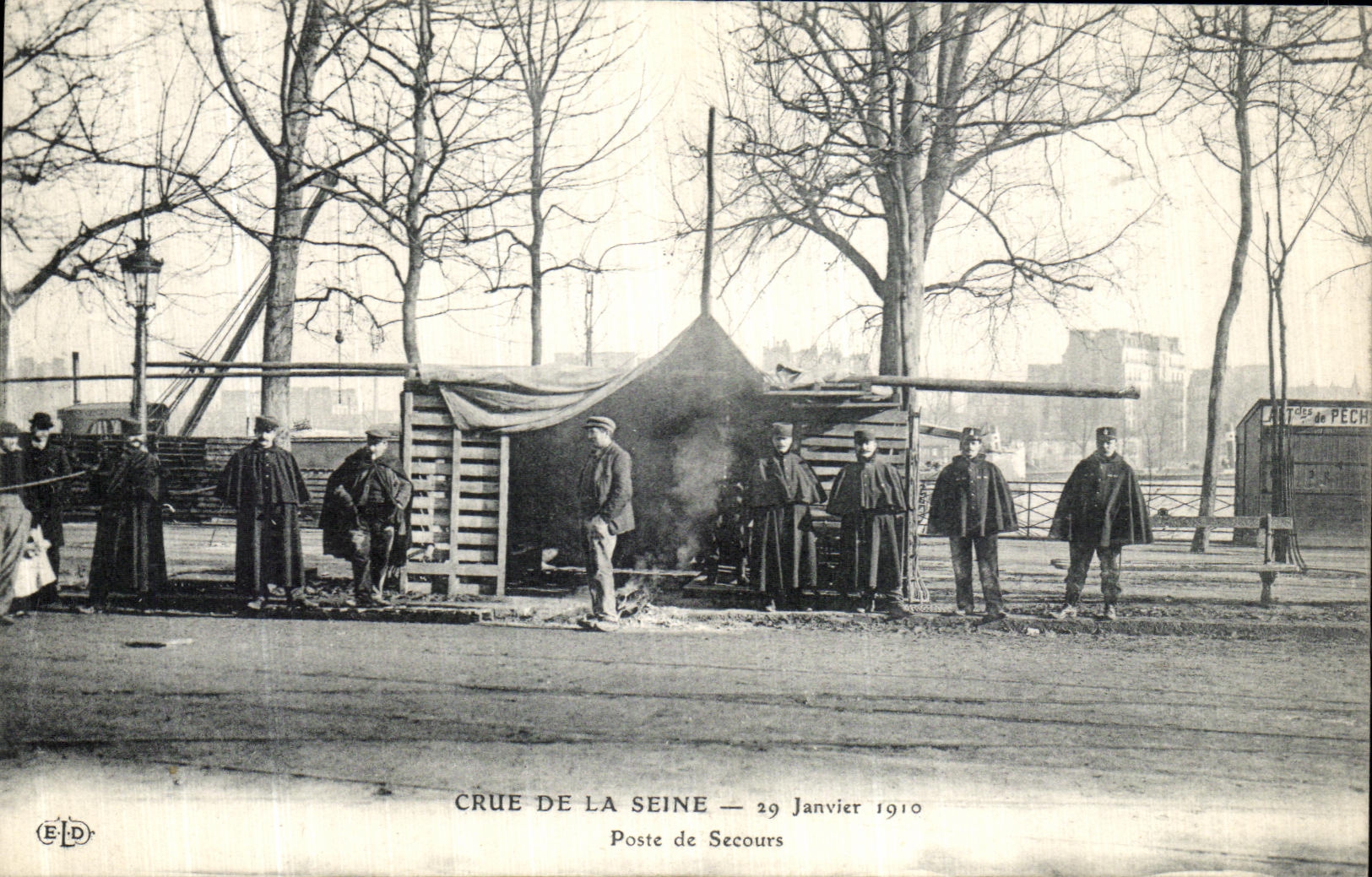 Crue de la Seine — 29 Janvier 1910 — Poste de Secours - Recto