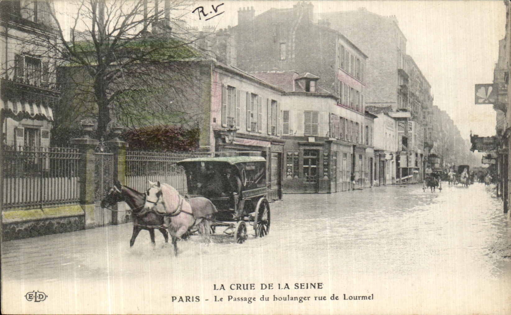 La Crue de la Seine — Passage du boulanger rue de Lourmel — ELD