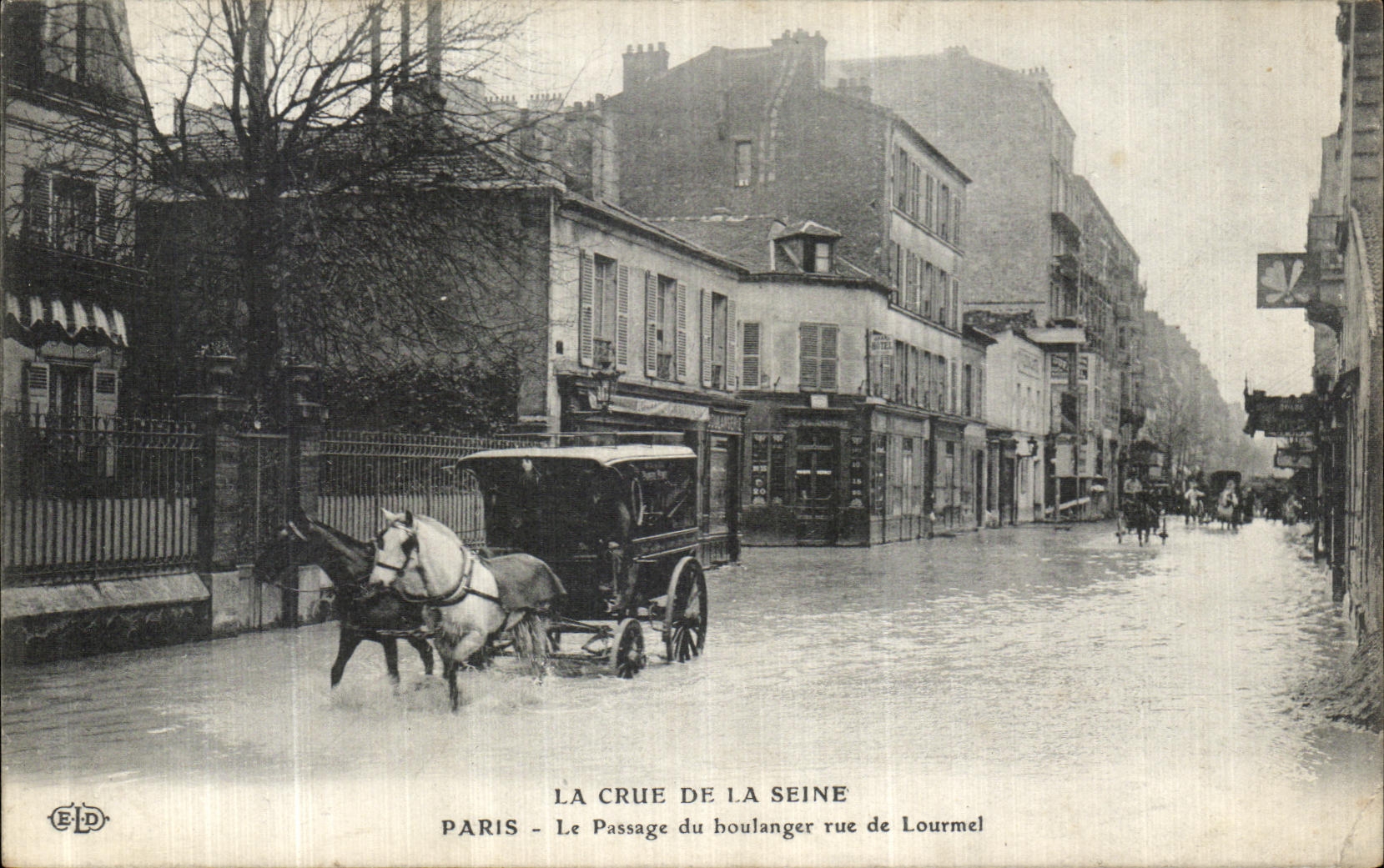 CPA La Crue De La Seine Paris Le Passage du boulanger rue de Lourmel