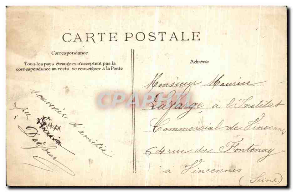 Crue de la Seine — Rue de Bièvre — Paris — Éditeur C.D. n° 144 — Verso