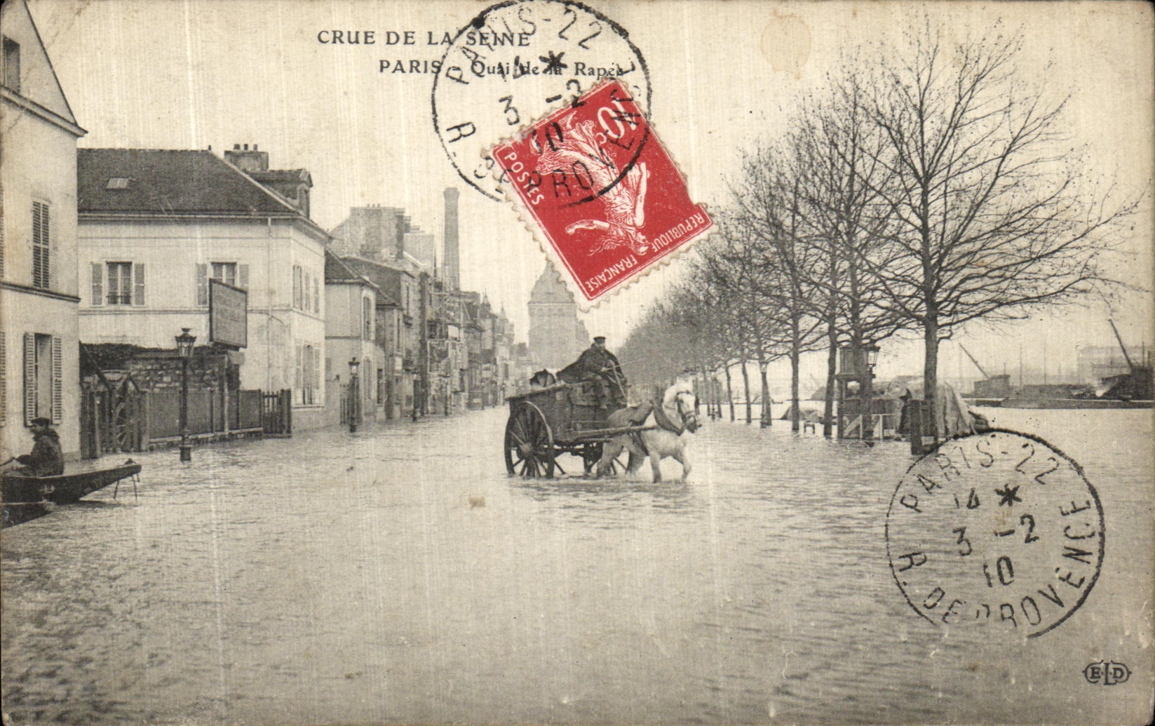Crue de la Seine à Paris — édition E.P.D. — Paris, 14-2-1922