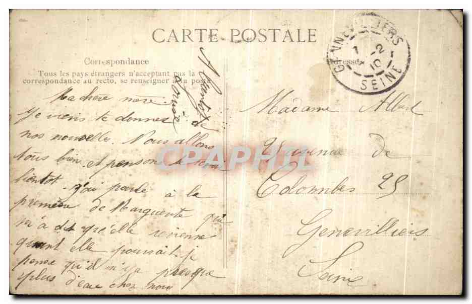 Crue de la Seine à Paris — édition E.P.D. — Paris, 14-2-1922 — Rückseite