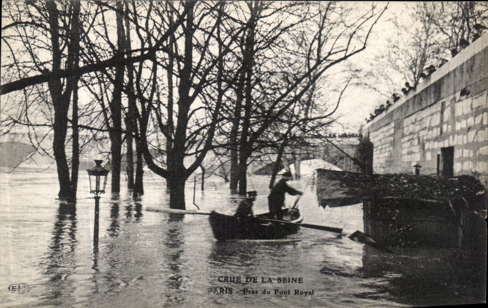Crue de la Seine — Paris près du Pont Royal — Éditeur E.P. n° 123