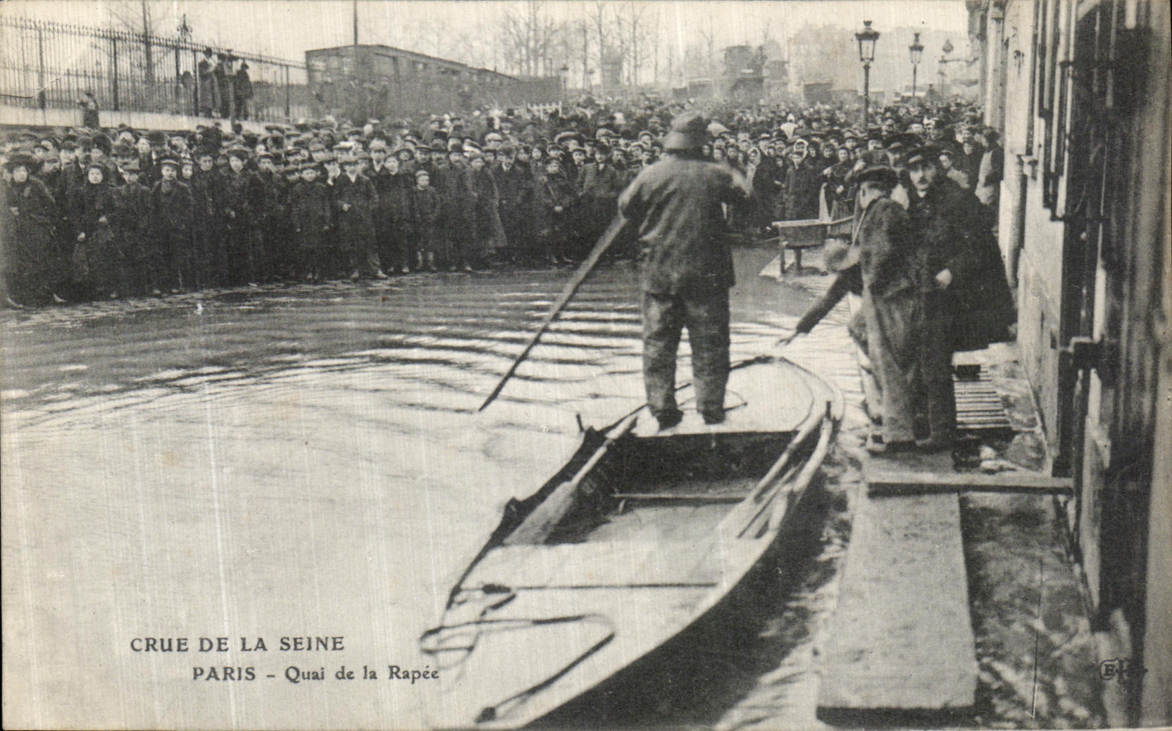 Flut der Seine — Quai de la Rapée — Verlag B. P. (B. P. Paris)
