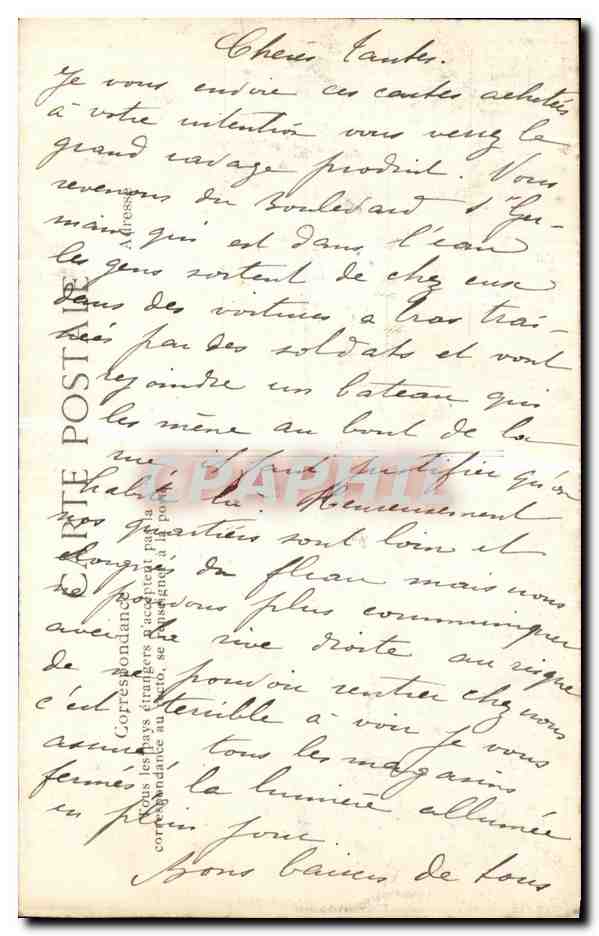 Flut der Seine — Quai de la Rapée — Verlag B. P. (B. P. Paris) — Rückseite