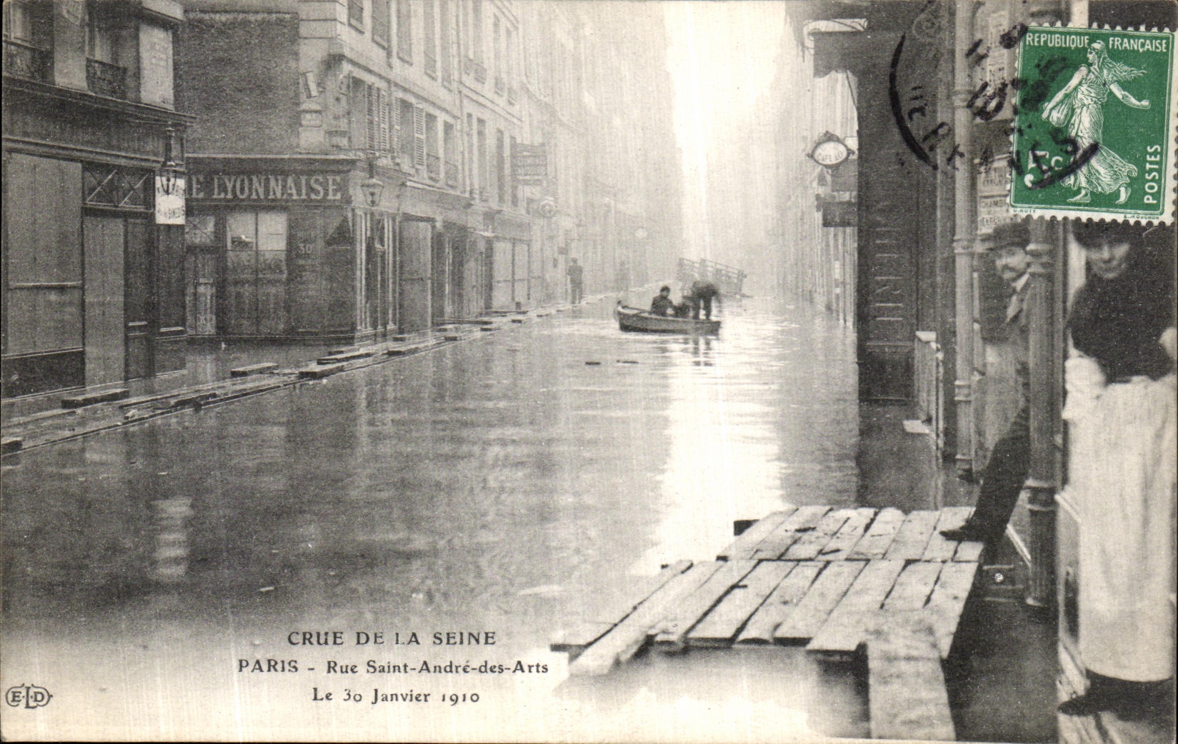 CPA La Crue De La Seine Paris Rue Saint Andre des Arts 