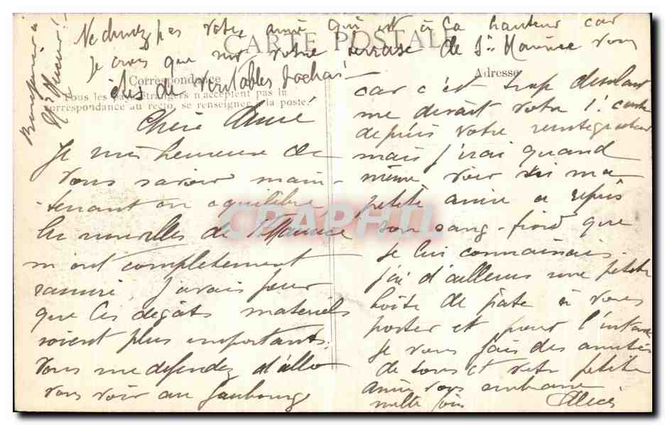 Crue de la Seine — Paris - Rue de Lille — Éditeur E.D. — Verso