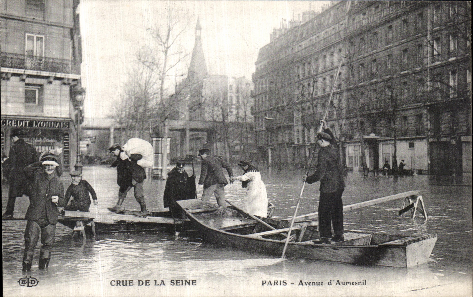 Crue de la Seine — Paris - Avenue d'Aumèsnil — Éditeur E.P.D.