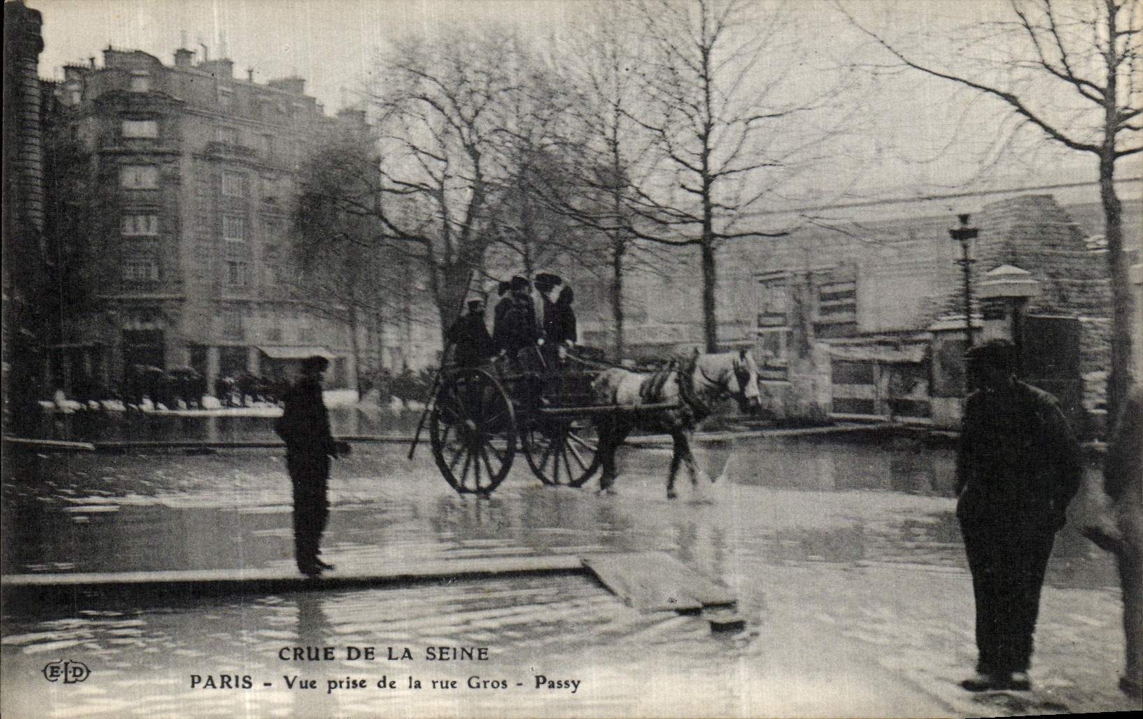 CPA La Crue De La Seine Paris Vue Prise de la Rue Gros Passy 
