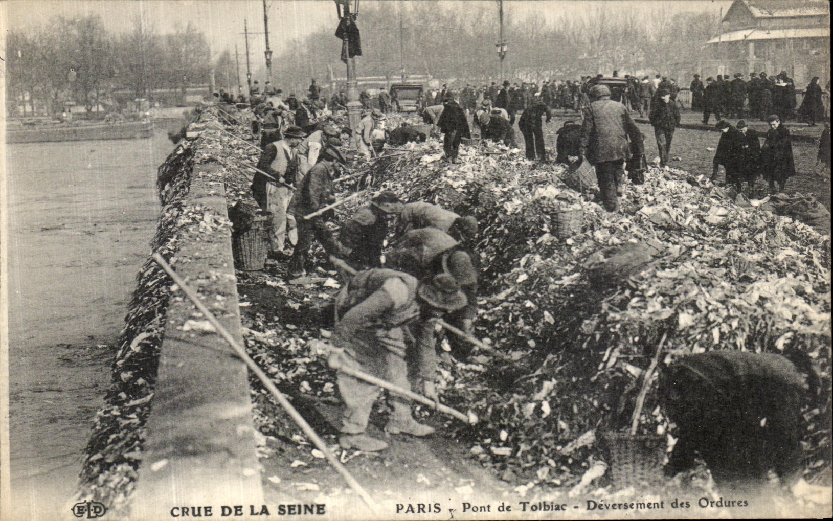 Crue de la Seine — Pont de Tolbiac — Déversement des Ordures — Éditeur FP