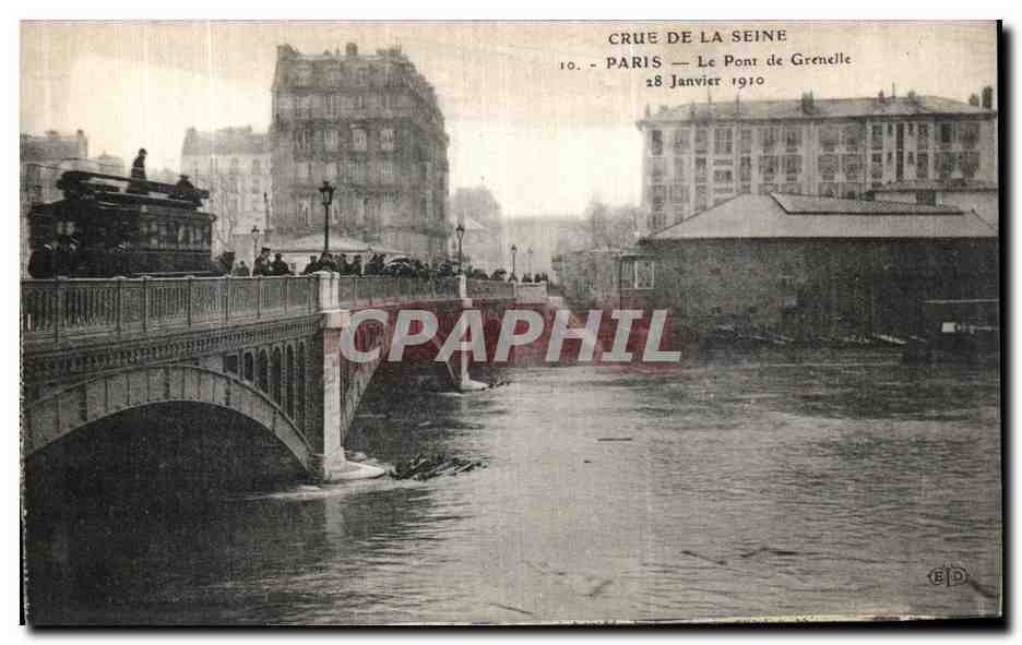 CPA Crue De La Seine Paris Le Pont de Grenelle 
