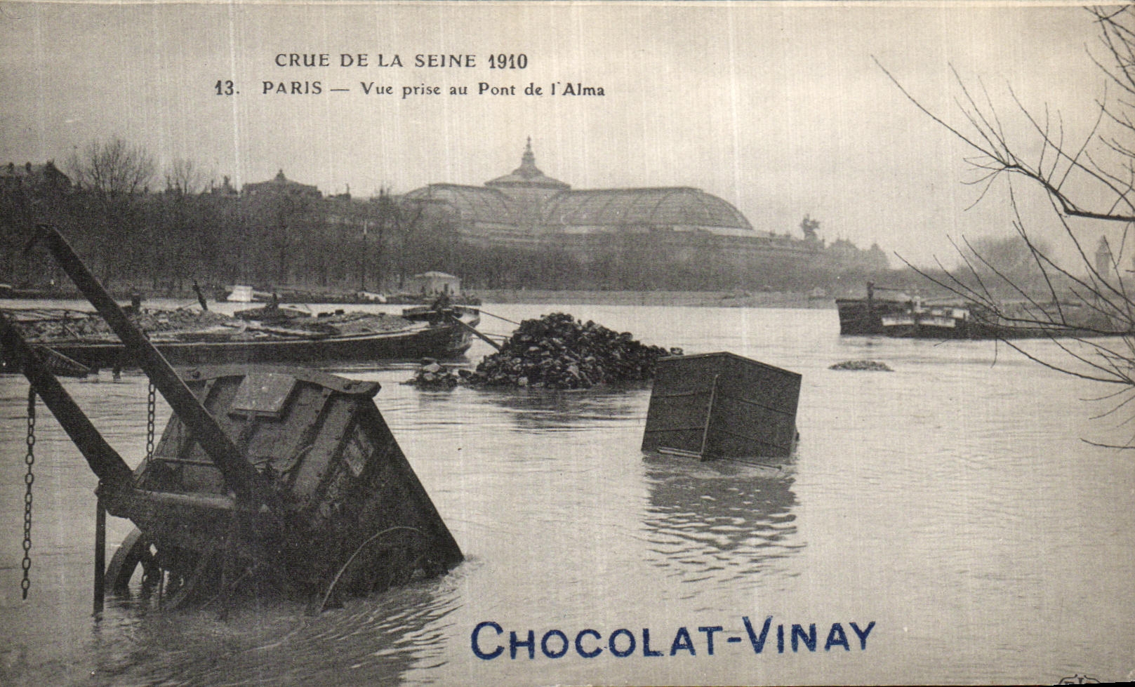 CPA Crue De La Seine Paris Vue Prise au Pont de l Alma