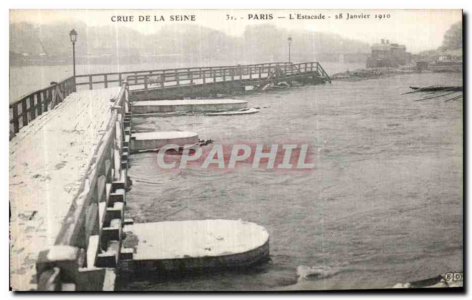 CPA Crue De La Seine Paris L Estacade