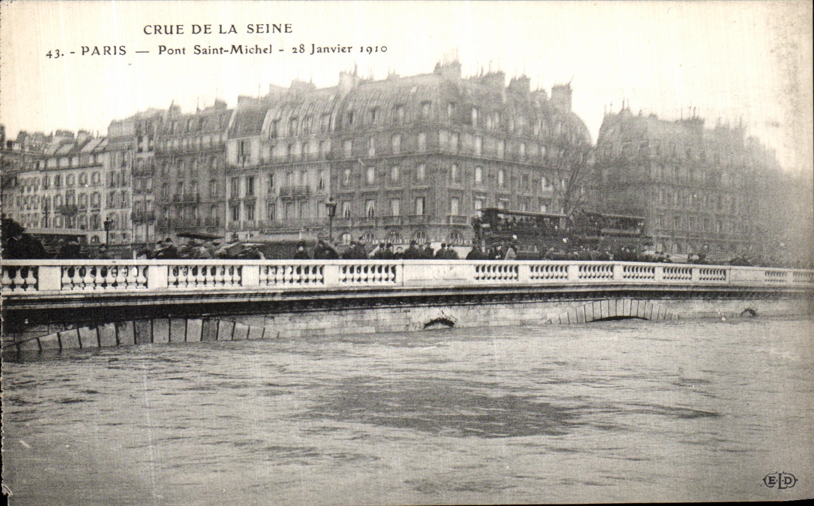 CPA Crue De La Seine Paris Pont Saint Michel 