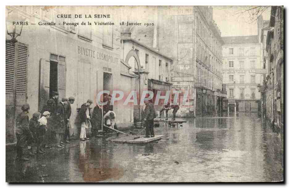 CPA Crue De La Seine Paris Grenelle Passage de la Visitation 