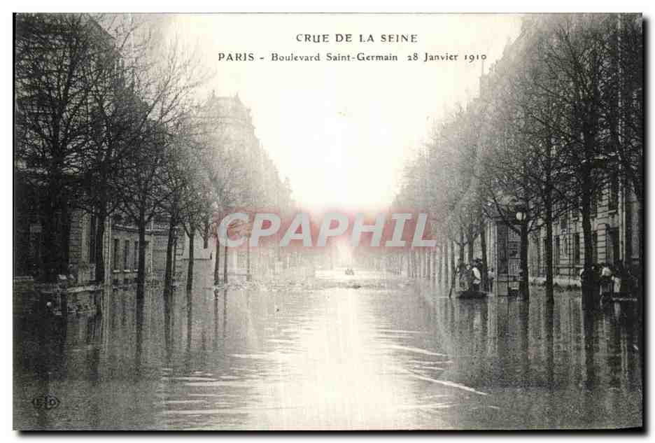 CPA Crue De La Seine Paris Boulevard Saint Germain 