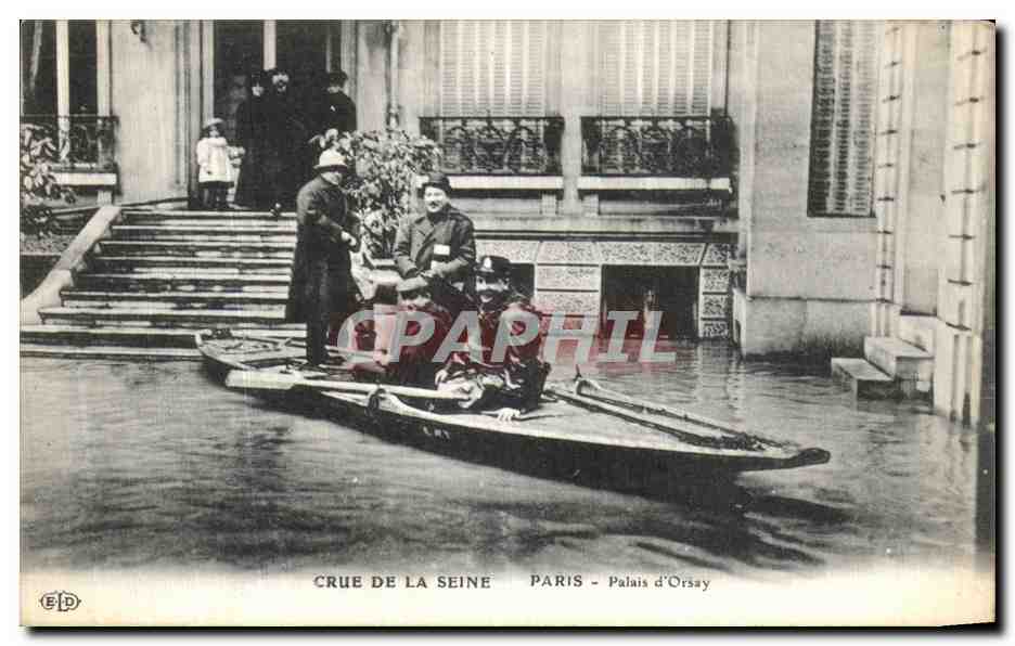 CPA Crue De La Seine Paris Palais d Orsay 