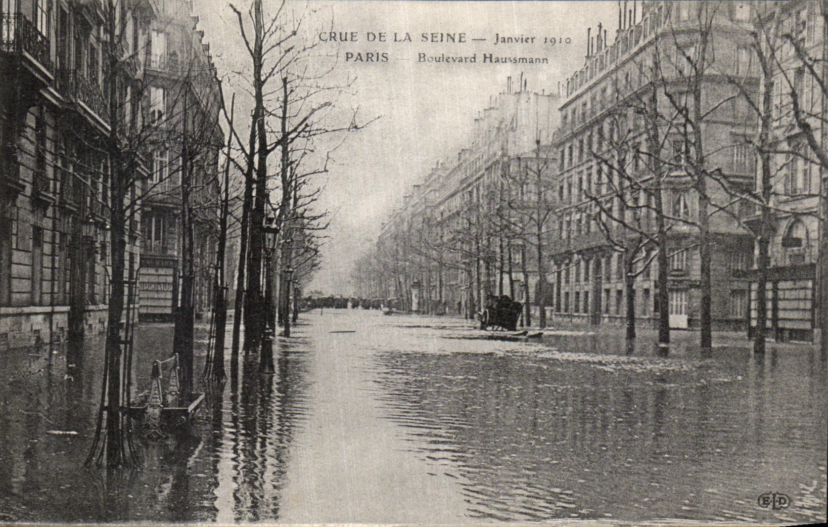 CPA Crue De La Seine Paris Boulevard Haussmann