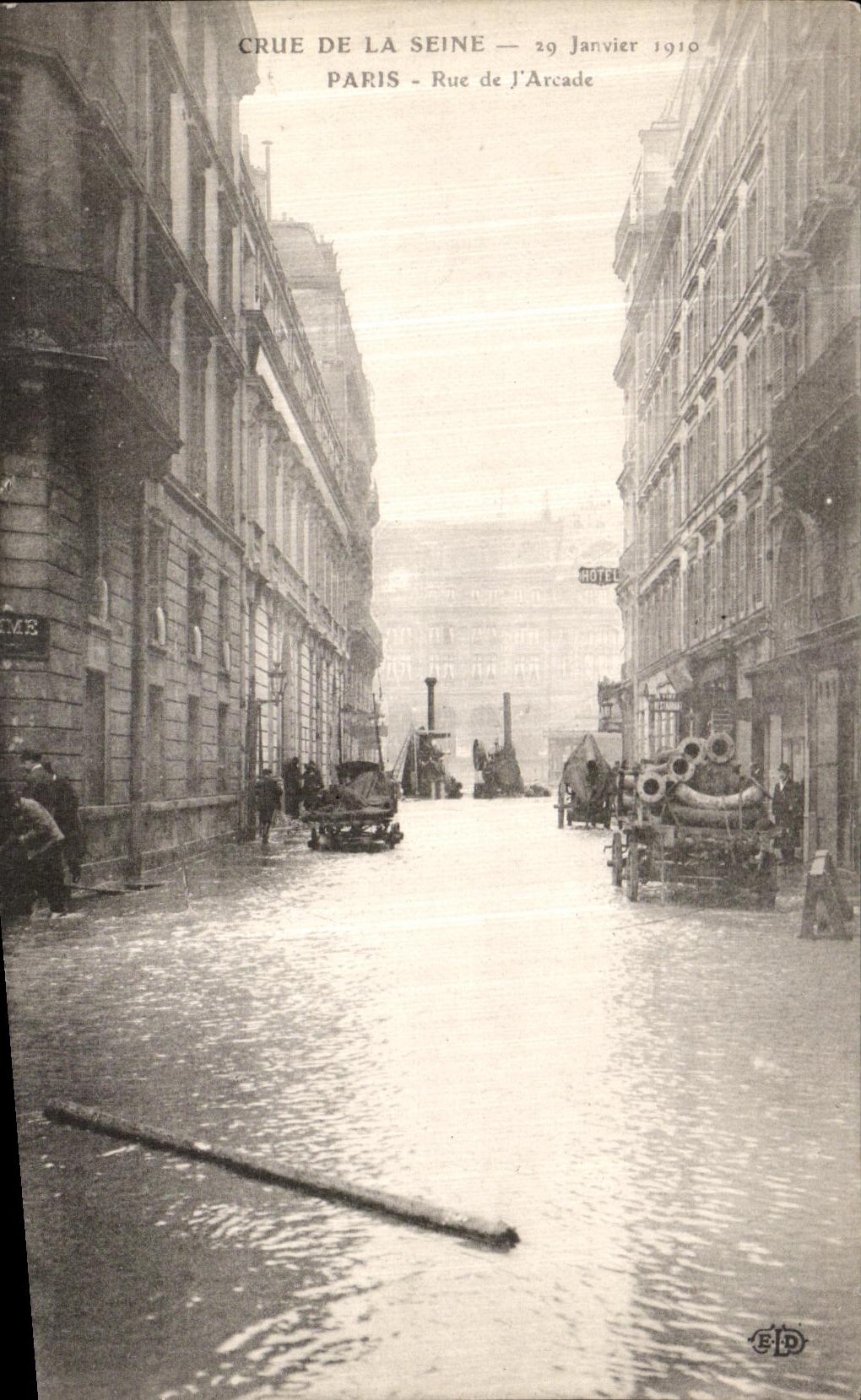 Crue de la Seine — 29 Janvier 1910 — Paris - Rue de l'Arcade — Éditeur E.P.D.
