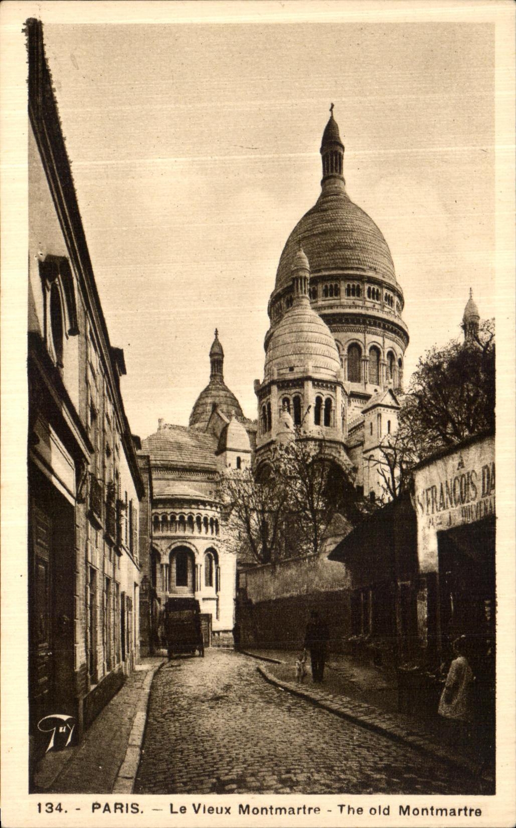 CPA Paris Le Vieux Montmartre Sacre Coeur