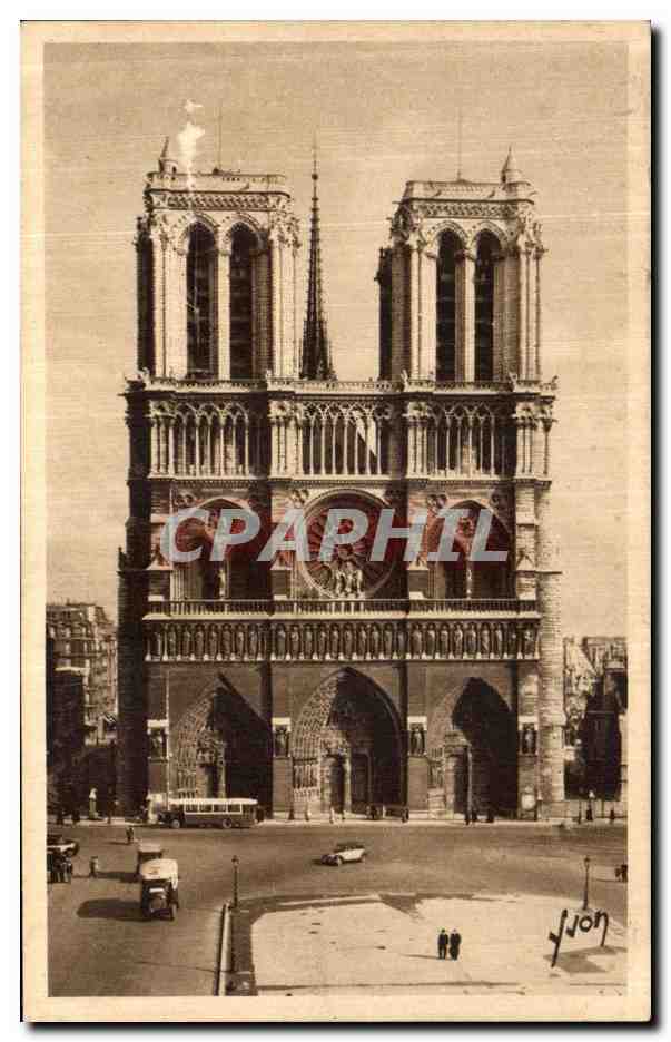 CPA Paris en flanant Notre Dame facade