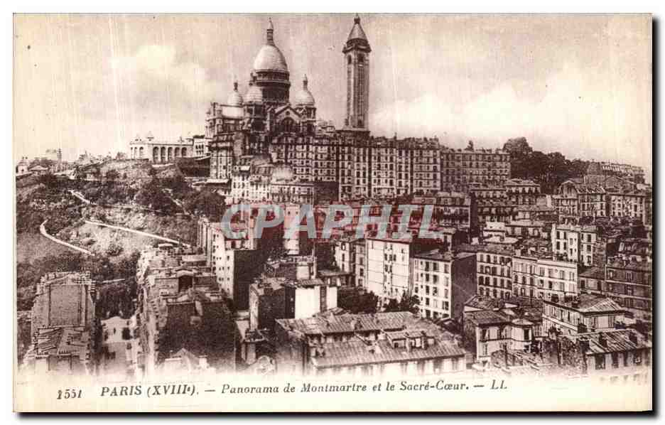 CPA Paris Panorama de Montmartre et le Sacre Coeur