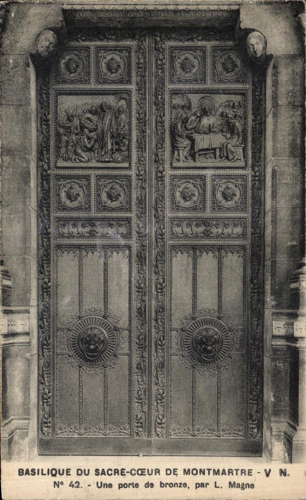 Basilique du Sacré-Cœur de Montmartre — Porte de bronze par L. Magne — N° 42