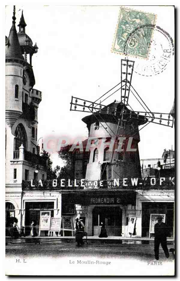 CPA Le Moulin Rouge paris la Belle de New York