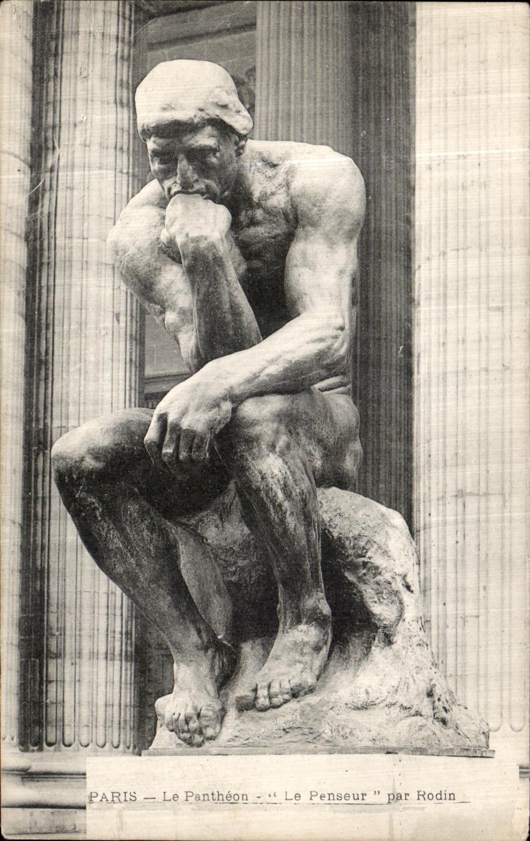 CPA Paris Le Pantheon Le Penseur par Rodin