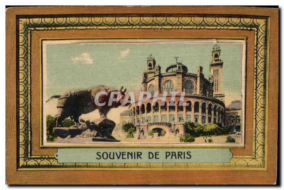 Boulevard de la Madeleine — Statue du taureau — Souvenir de Paris — D. Dalbort, Mirecourt (Vosges)