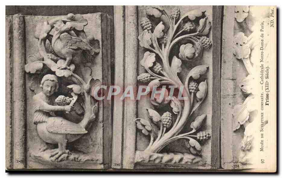 CPA Musee de Sculpture Comparee Cathedrale Notre Dame De Paris Frise Xllle Siecle Frise