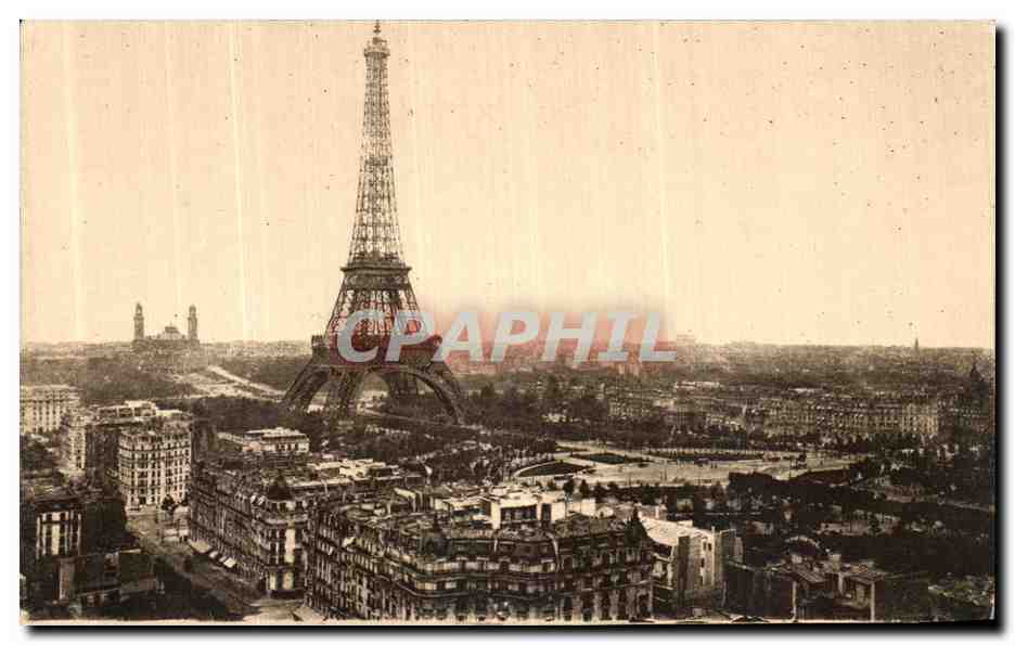 CPA Tour Paris Panorama du Champ de Mars Tour Eiffel