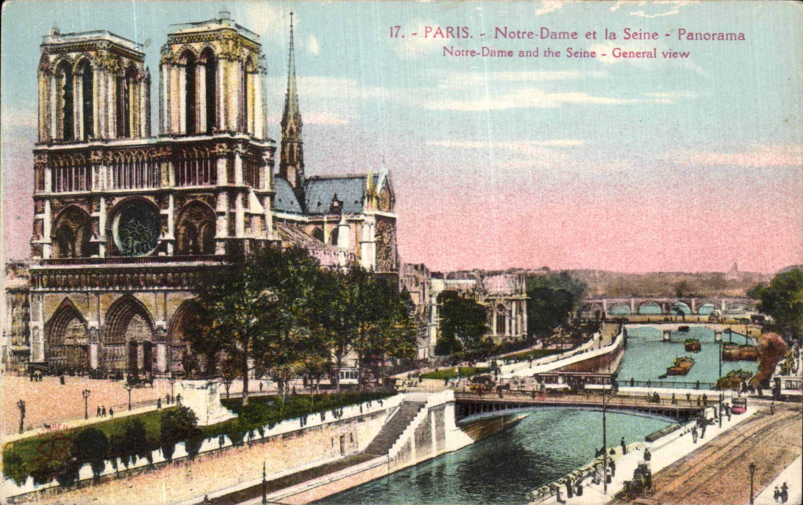 CPA Paris Notre dame et la Seine Panorama 