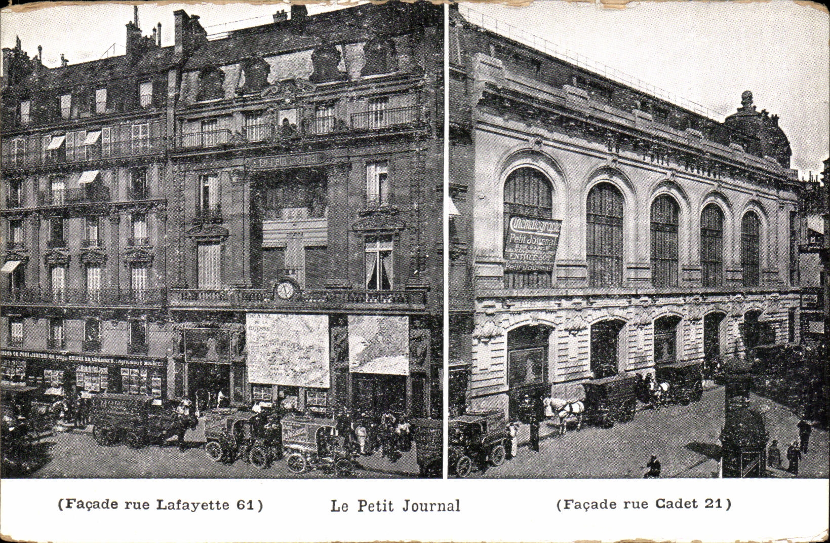 CPA Paris Facade Rue Lafayette Le Petit Journal Rue Cadet