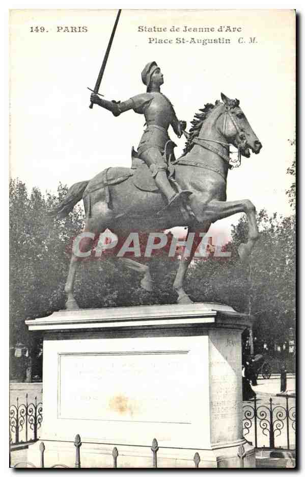 CPA Paris Statue de Jeanne d Arc Place St Augustin 