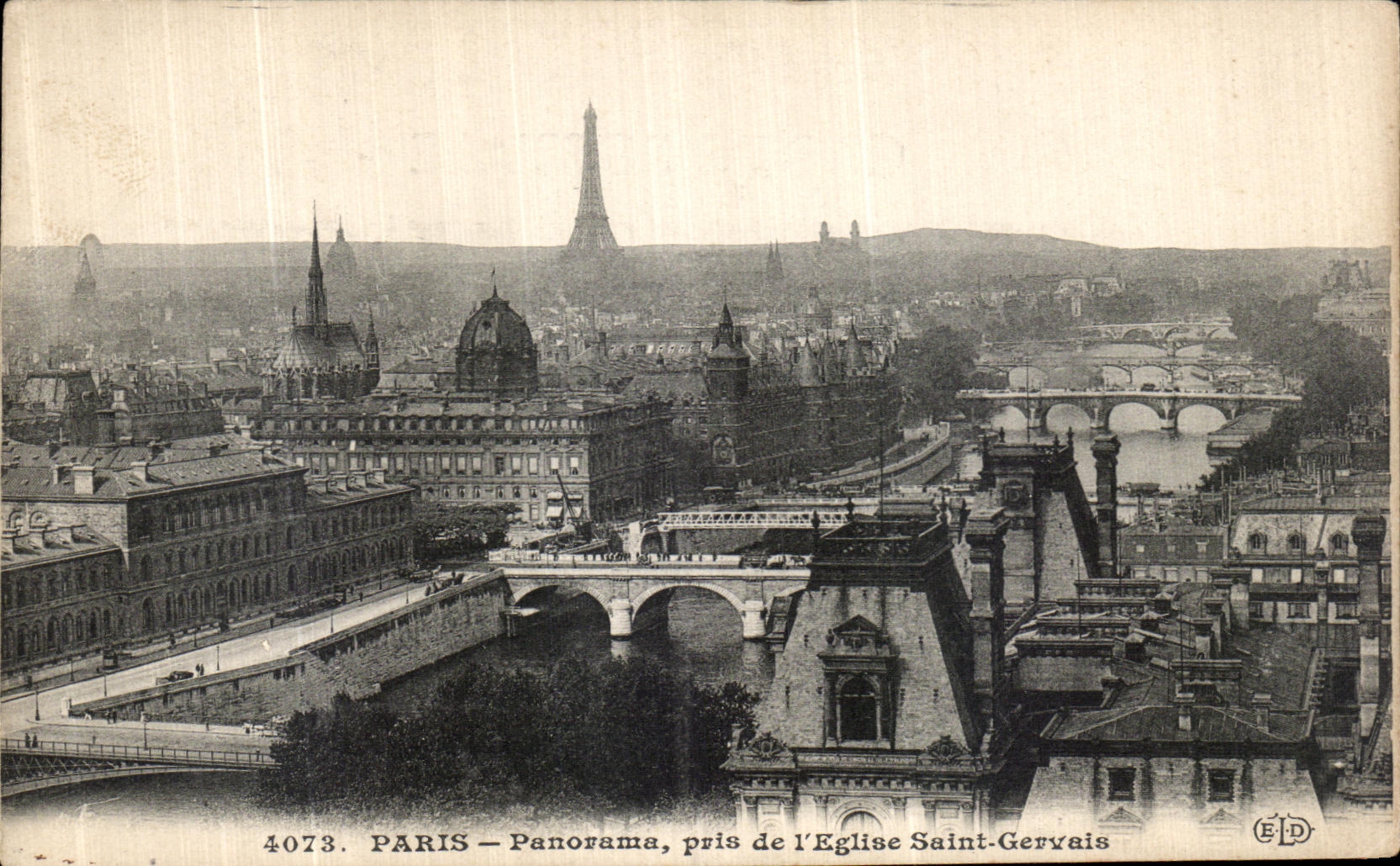 PARIS — Panorama, pris de l'Église Saint-Gervais — E.D. n° 4073