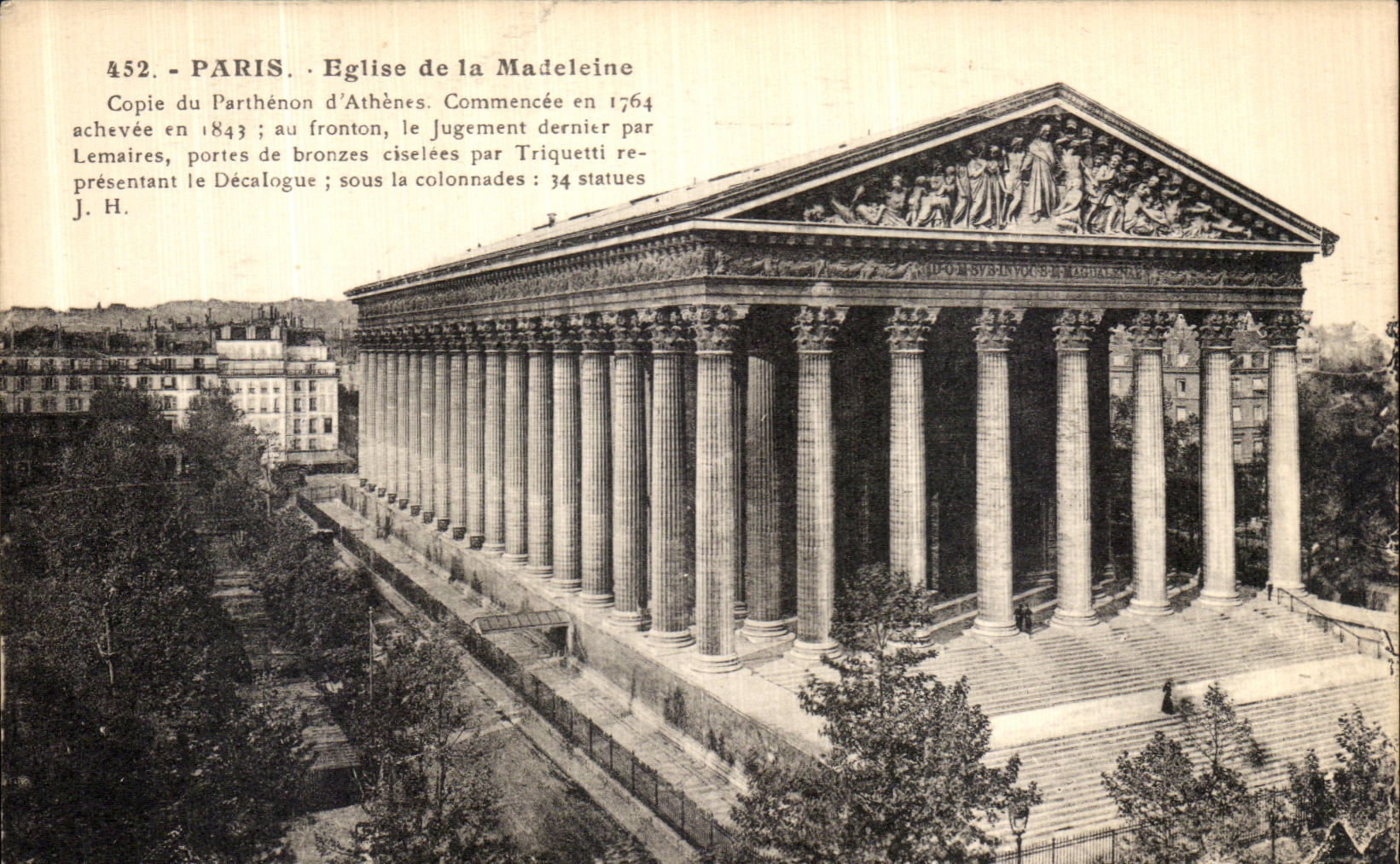 CPA Paris Eglise de la Madeleine Copie du Parthenon