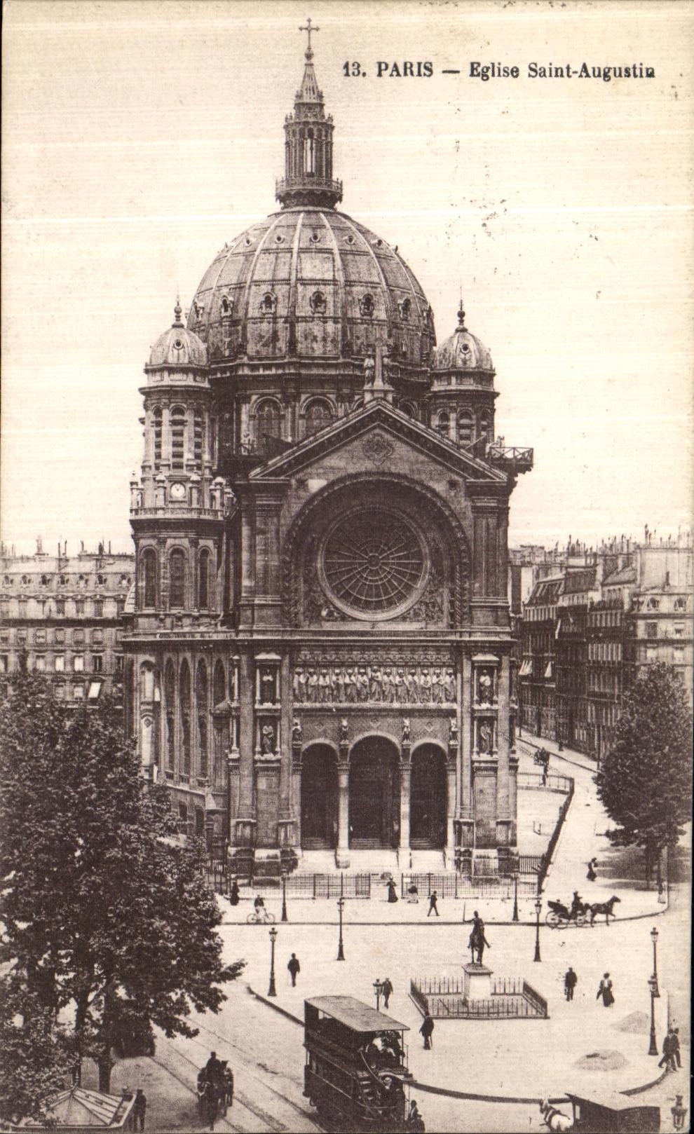 CPA Paris Eglise Saint Augustiu=n