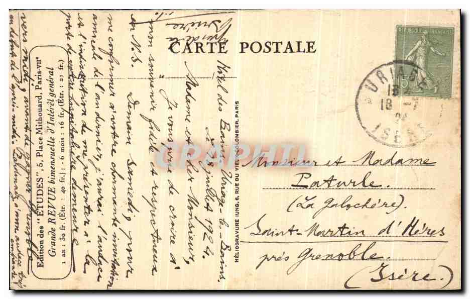 Kathedrale Saint-Étienne — Chalons — Ausgabe der 'Études', 5, Place Saint-François-Xavier, Paris — Rückseite