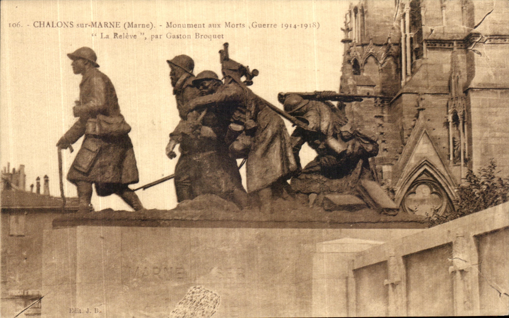 CPA Chalons Sur Marne Monument Aux Morts Guerre 1914 1918 Militaria