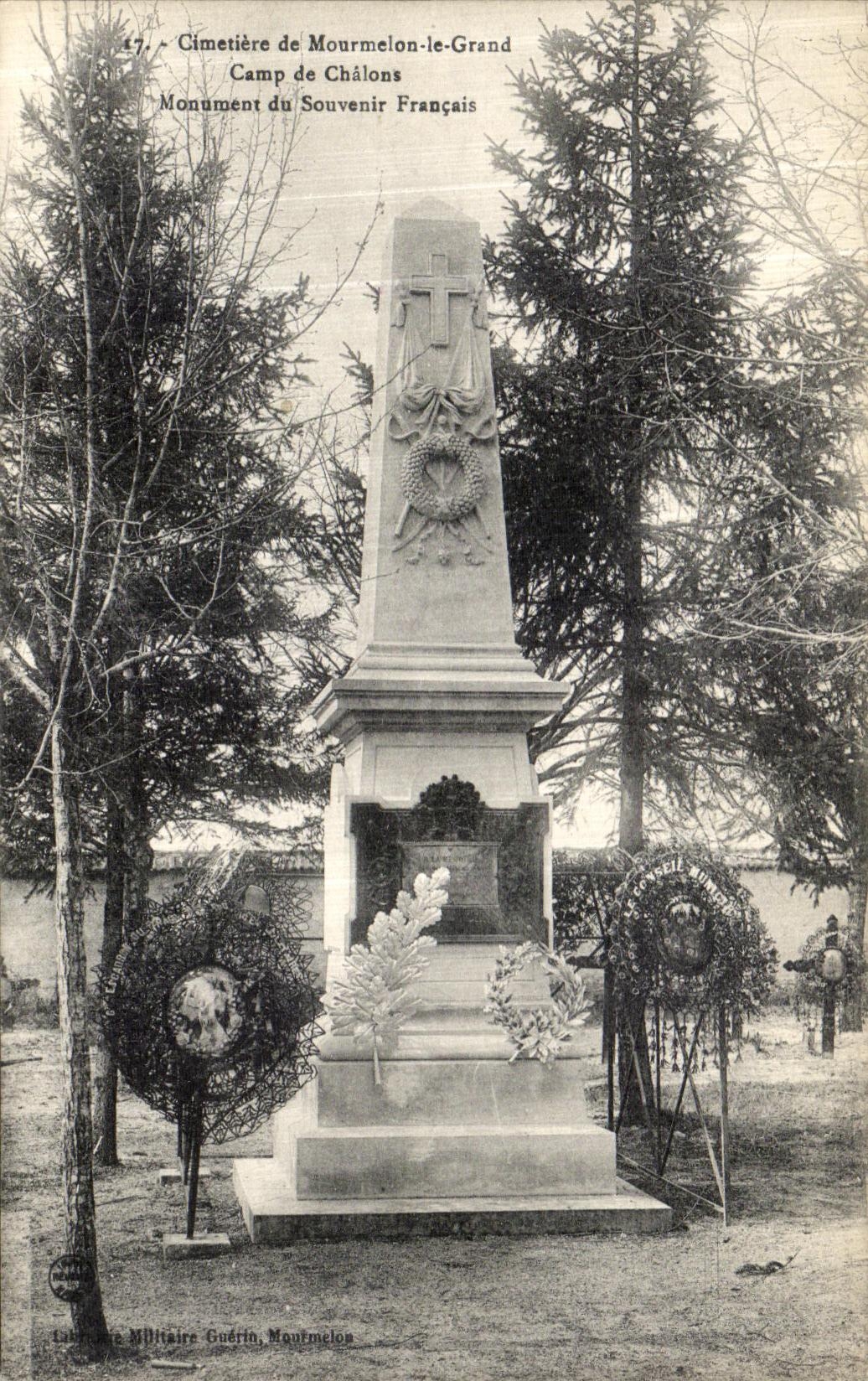 Cimetière de Mourmelon-le-Grand — Monument du Souvenir Français — Librairie Militaire Guérin, Montmélon